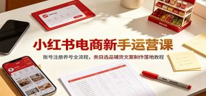小红书电商新手运营课：账号注册养号全流程，类目选品铺货文案制作落地教程-聊项目