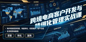 跨境电商客户开发与精细化管理实战课｜海外精准客源挖掘、询盘转化、老客维护、客户分层全流程落地教程-聊项目