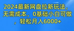 2024最新网盘拉新玩法,无需成本,0基础小白可做,轻松月入6000+【揭秘】-聊项目