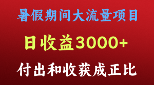 一天收益3000+,暑假期间, 这个项目才是真火-聊项目