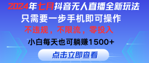 （11756期）2024年七月抖音无人直播全新玩法，只需一部手机即可操作，小白每天也可…-聊项目