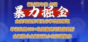 (13675期)2025暴力掘金项目,想过肥年必看!-聊项目