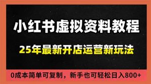 小红书虚拟资料项目:最新搜索流变现玩法,0成本简单可复制,一人多店打法,新手日入800+-聊项目