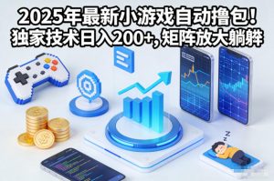 2025年最新小游戏自动撸包!独家技术日入2张+,矩阵放大躺賺【揭秘】-聊项目