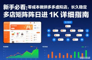 新手必看：零成本做拼多多虚拟店，长久稳定，多店矩阵日进1K详细指南【揭秘】-聊项目