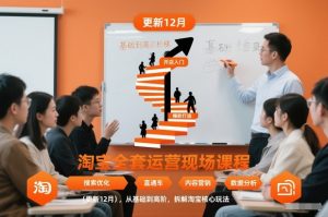 淘宝全套运营现场课程(更新12月),从基础到高阶,拆解淘宝核心玩法-聊项目