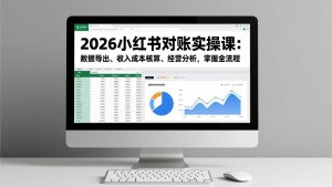 2026小红书对账实操课：数据导出、收入成本核算、经营分析，掌握全流程-聊项目