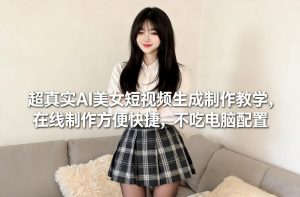 超真实AI美女短视频生成制作教学，在线制作方便快捷，不吃电脑配置，快速起号涨粉-聊项目