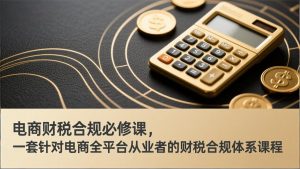 电商财税合规必修课，是一套针对电商全平台从业者的财税合规体系课程-聊项目