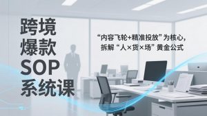 跨境爆款SOP系统课，“内容飞轮+精准投放”为核心，拆解“人×货×场”黄金公式-聊项目